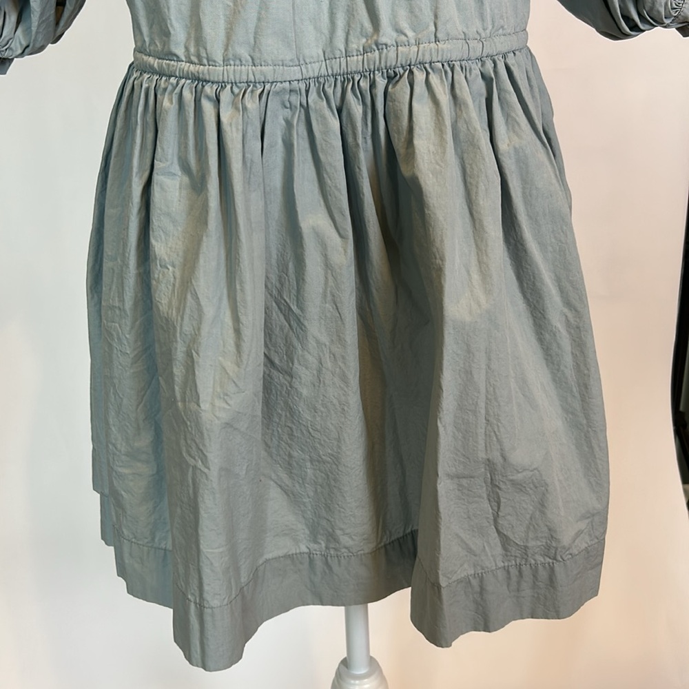 S/W/F | Tranquil Blue Puff Sleeved Drawstring Waist Mini Dress | Small - Picture 13 of 16